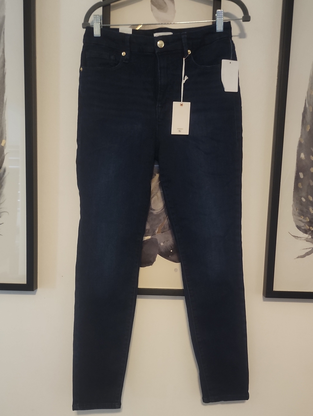 Good American Dark Blue High-Rise Skinny Jeans
